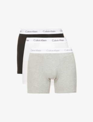 CALVIN KLEIN - Pack of three classic-fit stretch-cotton trunks