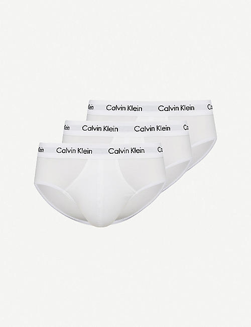 CALVIN KLEIN: Pack of three Cotton Stretch regular-fit stretch-cotton briefs