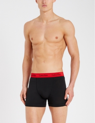 CALVIN KLEIN PACK OF THREE MODERN ESSENTIALS CLASSIC-FIT STRETCH-COTTON TRUNKS