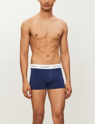 Cotton Stretch pack of three low-rise stretch-cotton trunks