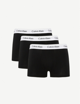 Calvin Klein Pack Of Three Cotton Stretch Boxers In Black