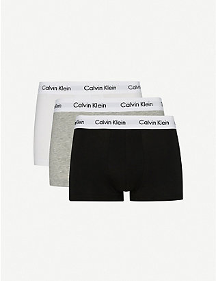 CALVIN KLEIN: Cotton Stretch low-rise trunks pack of three