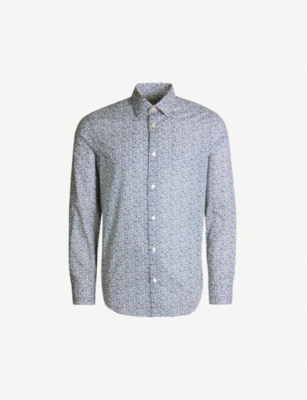 PAUL SMITH Floral-print slim-fit cotton shirt