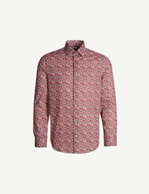 PAUL SMITH Floral-print slim-fit cotton shirt