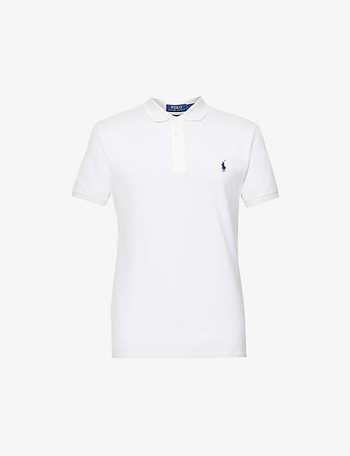 POLO RALPH LAUREN: Short-sleeved logo-embroidered stretch cotton-piqué polo shirt