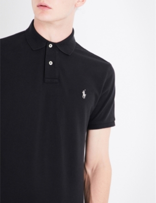 ralph lauren black polo shirt slim fit