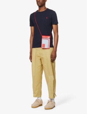 Polo Ralph Lauren Blue Crewneck T-shirt With Pony Embroidery On The Front In Ink