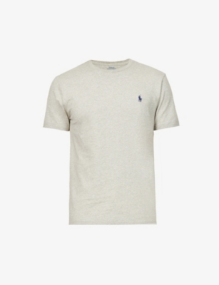Polo Ralph Lauren Mens New Grey Heather Regular-fit Crewneck Cotton-jersey T-shirt