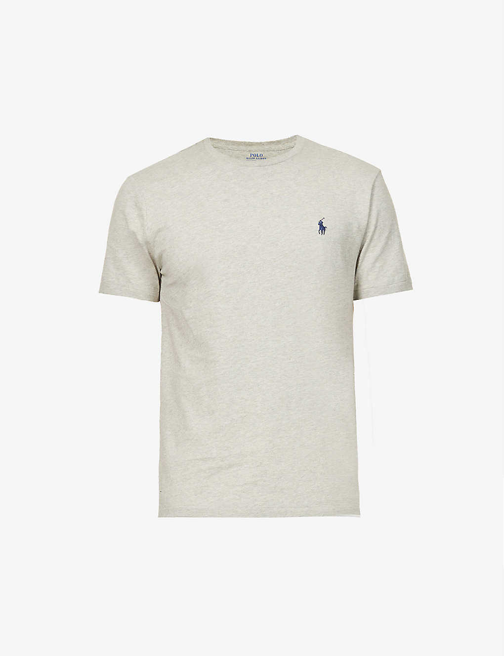 Polo Ralph Lauren Mens New Grey Heather Regular-fit Crewneck Cotton-jersey T-shirt