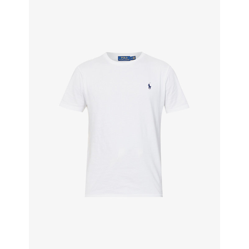 Polo Ralph Lauren Mens White Regular-fit Crewneck Cotton-jersey T-shirt