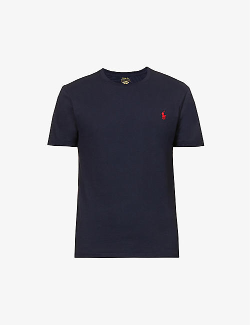 POLO RALPH LAUREN: Slim-fit logo-embroidered cotton-jersey T-shirt
