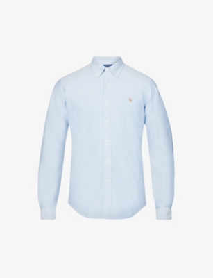 POLO RALPH LAUREN MENS POLO RALPH LAUREN LONG-SLEEVED BUTTON-DOWN CUSTOM-FIT COTTON OXFORD SHIRT