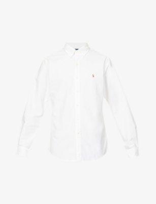 POLO RALPH LAUREN Womens Classic Fit Oxford Longsleeve Buttondown Shirt,  White,pink, Large : : Clothing, Shoes & Accessories