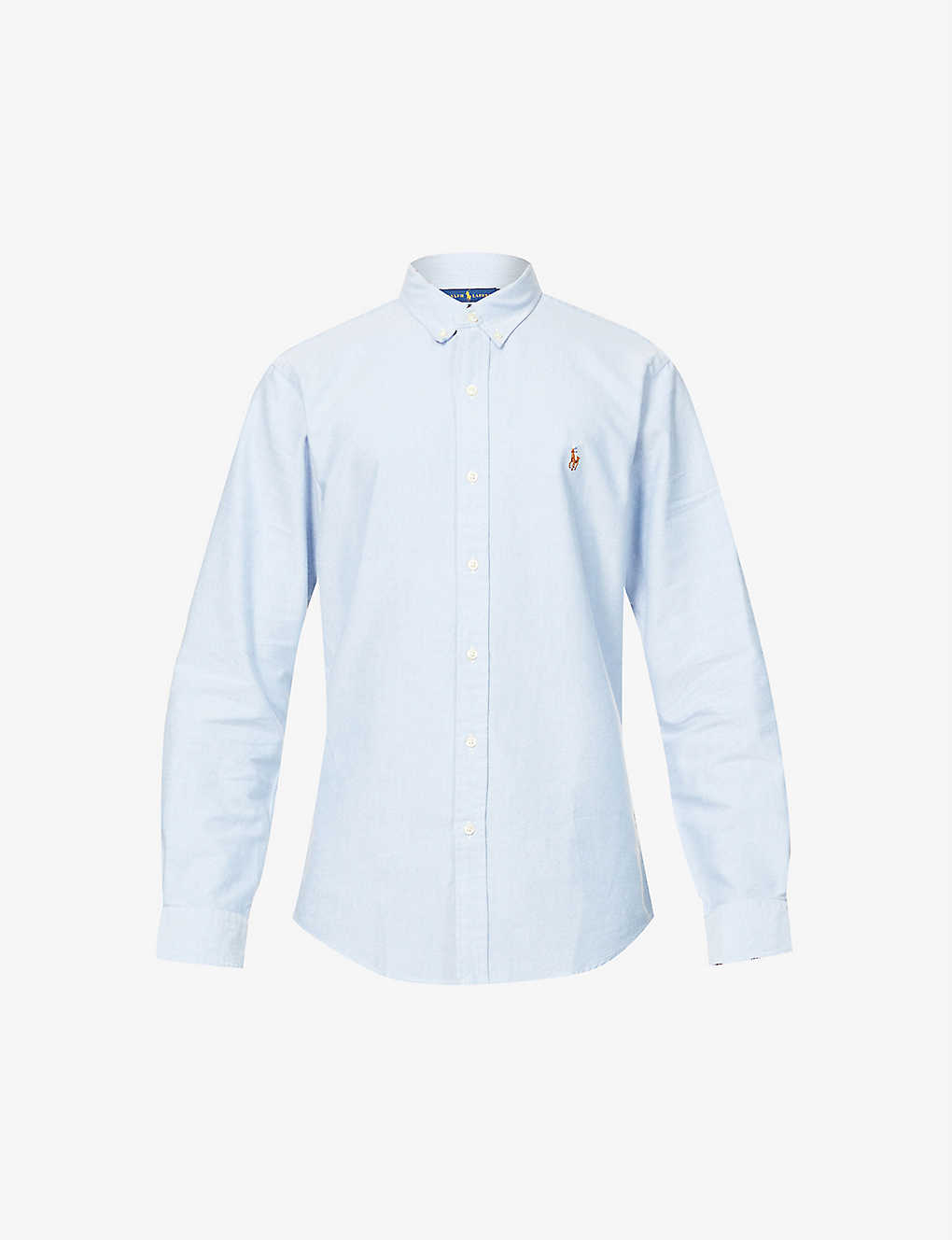 Ralph Lauren Polo  Mens Bsr Blue Embroidered Logo Slim Fit Single Cuff Shirt
