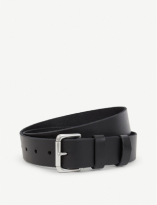 Shop Polo Ralph Lauren Men's Black Saddle Leather Dress Belt