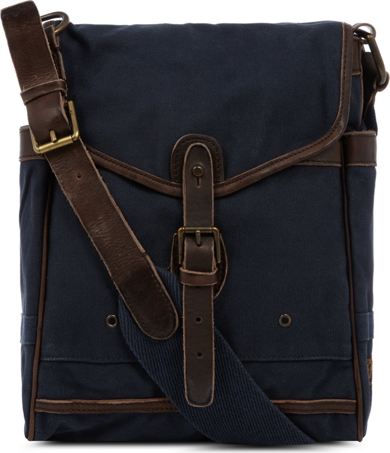 RALPH LAUREN   North South canvas messenger bag