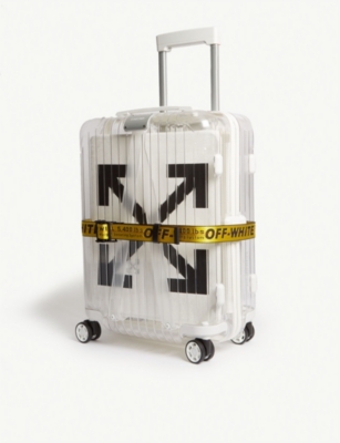 off white luggage transparent