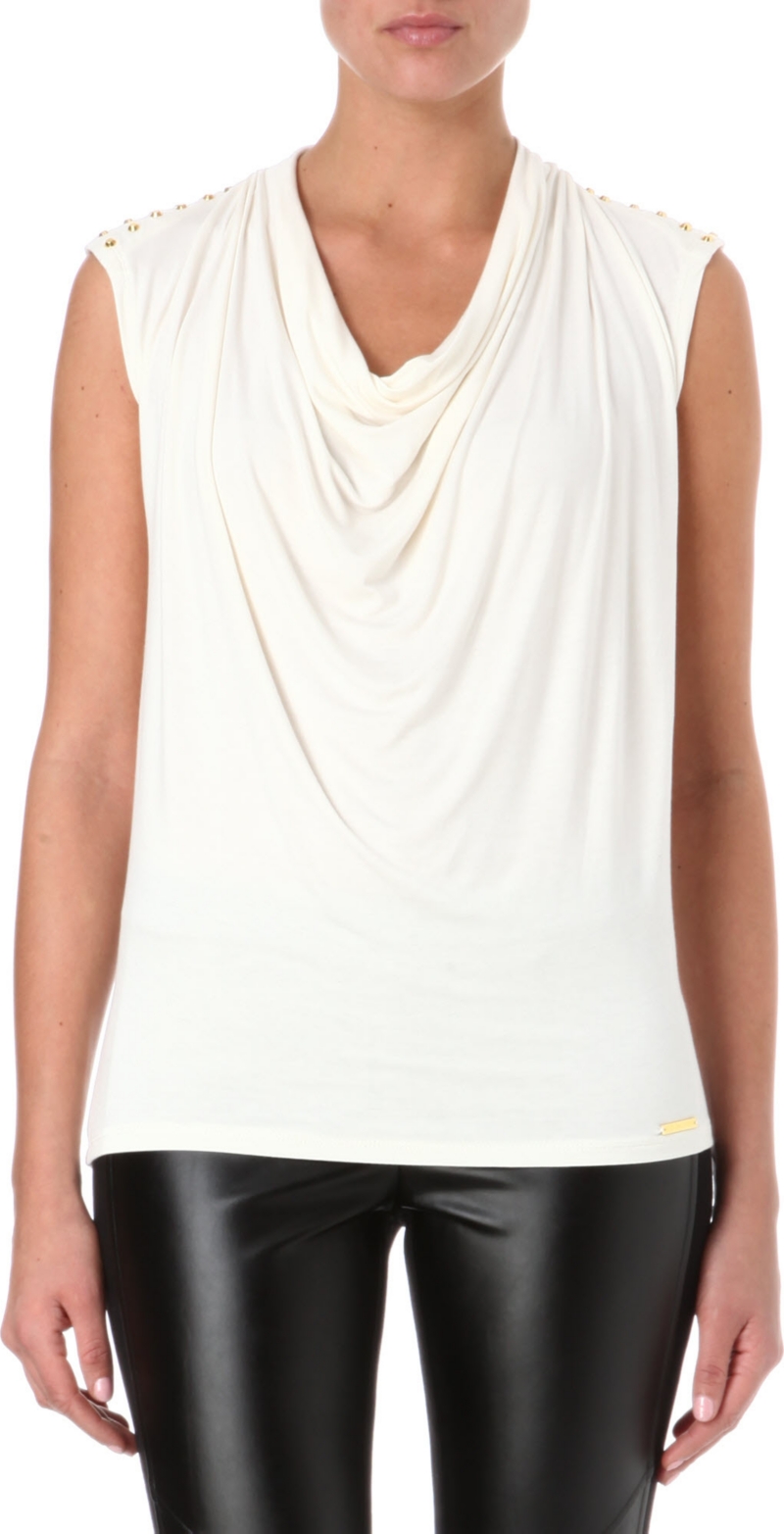 MICHAEL KORS   Studded cowl neck top