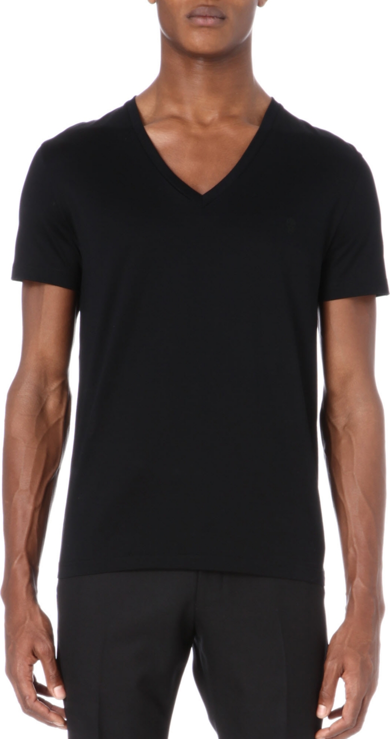 ALEXANDER MCQUEEN   Skull V neck t shirt