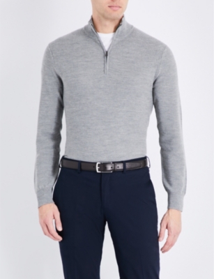 ralph lauren grey half zip jumper