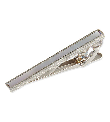 ERMENEGILDO ZEGNA Mother of Pearl tie clip (Silver