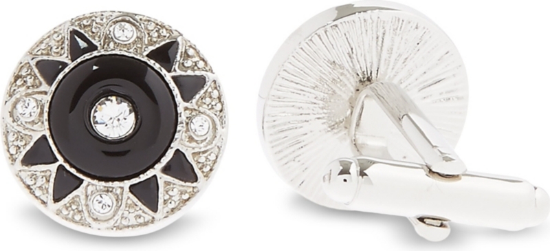 SIMON CARTER   Onyx and diamanté cufflinks