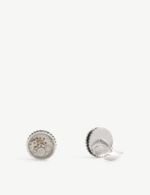 Shop Tateossian Men's Silver Vintage Gear Watch Cufflinks