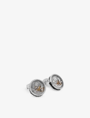 Shop Tateossian Men's Silver Vintage Gear Watch Cufflinks