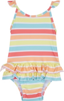 SUNUVA - Sorbet stripe frilled swimming costume 3-24 months ...