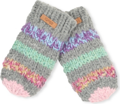 BARTS BV   Cable knit mittens with string