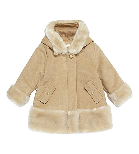 CHLOE - Faux-fur hooded coat 3-36 months | Selfridges.com