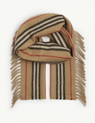 Icon stripe best sale cashmere scarf