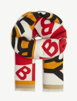 BURBERRY Kids wool and silkblend football scarf