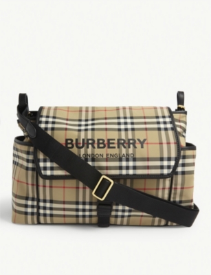 BURBERRY - Logo-print vintage check baby changing shoulder bag |  