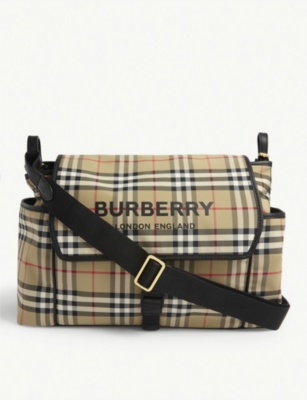 BURBERRY Vintage Check cotton-blend bouclé tweed shoulder bag