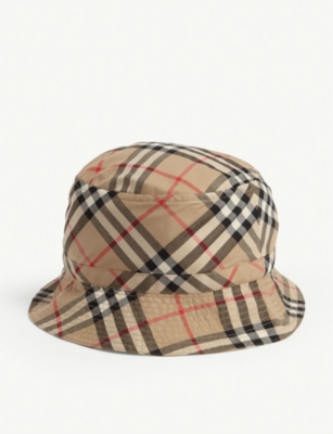 Chandy vintage check cotton bucket hat 