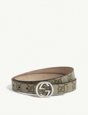 GUCCI Supreme leather belt Selfridges