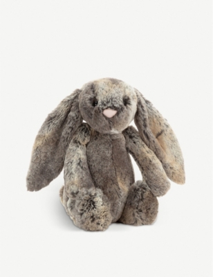 Rabbit Stuffed Toy Sky Blue Cannage Cotton Canvas