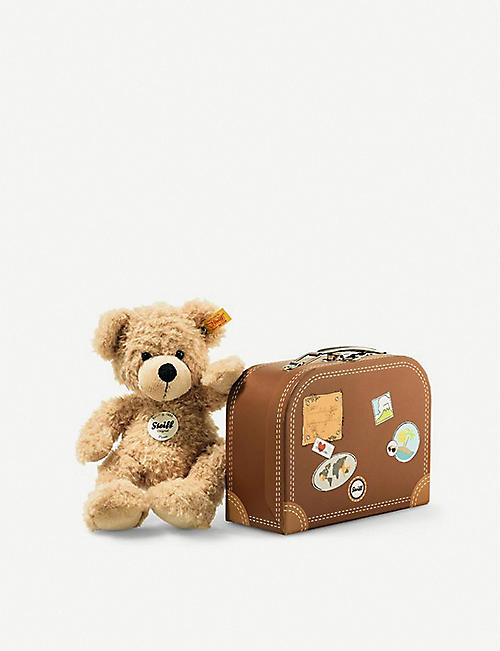 STEIFF: Fynn plush teddy bear in suitcase 28cm