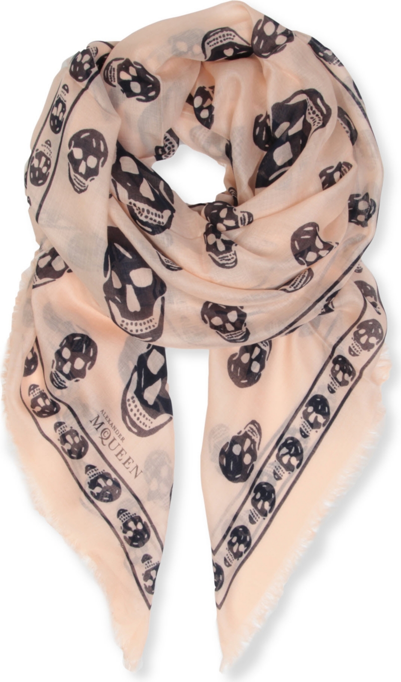 ALEXANDER MCQUEEN   Skull print modal and cashmere blend pashmina