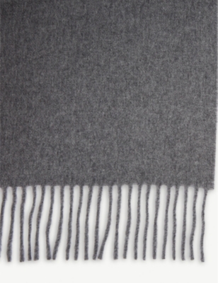 Acne Studios Canada Oversized Wool Scarf In Grey Melange