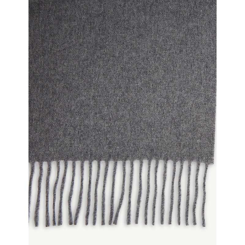 Shop Acne Studios Womens Grey Melange Canada Oversized Wool Scarf