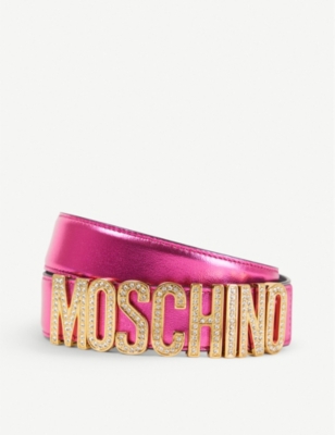 MOSCHINO - Crystal logo belt 