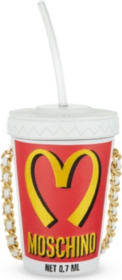MOSCHINO M drink leather cross-body bag