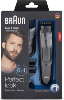 braun face & head trimming kit 6 in 1