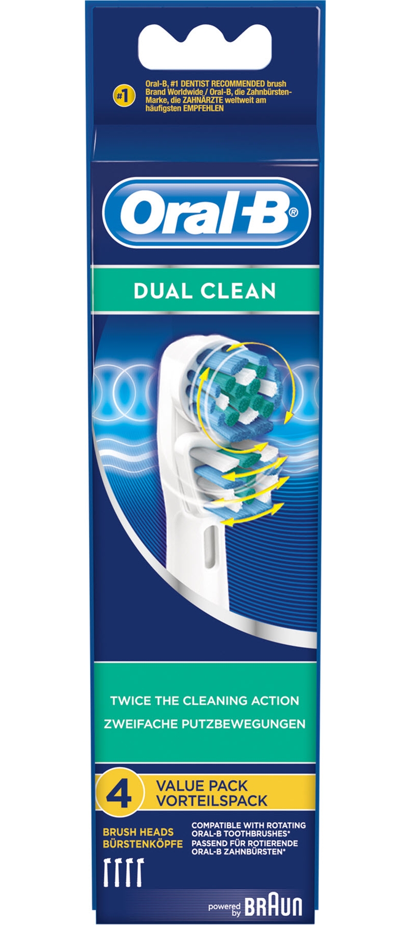 ORAL B   Pack of four Oral B dual clean toothbrush heads