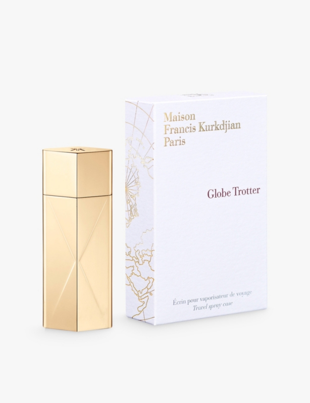 Globe Trotter luxury travel spray case - gold edition