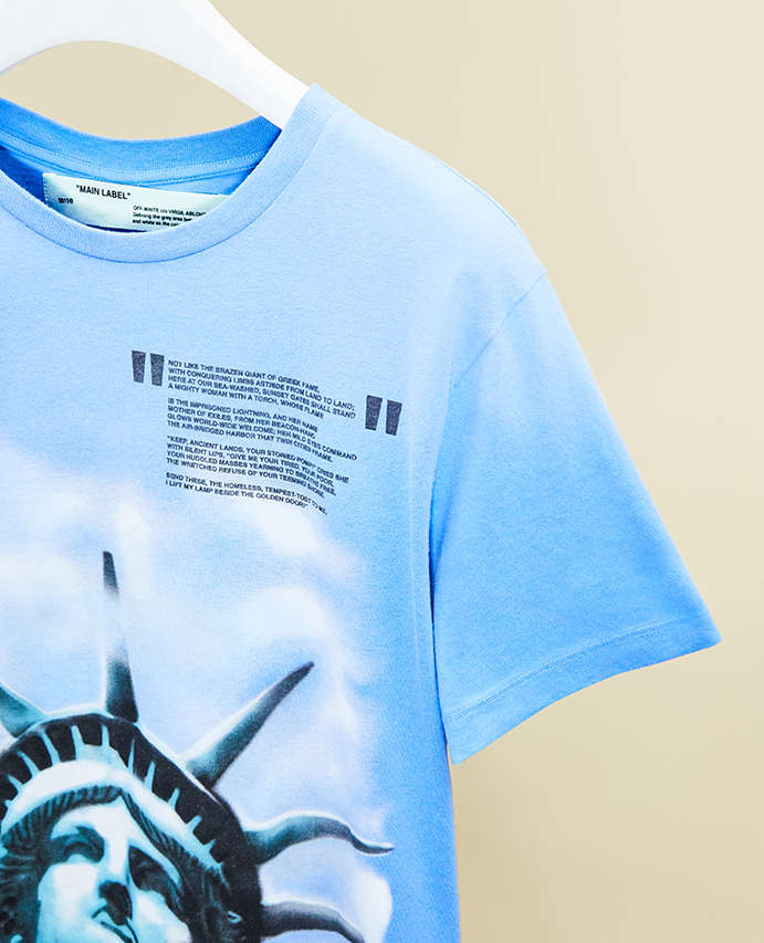 Off white statue of liberty clearance shirt