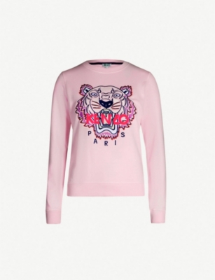 KENZO Tiger-embroidered cotton-jersey sweatshirt
