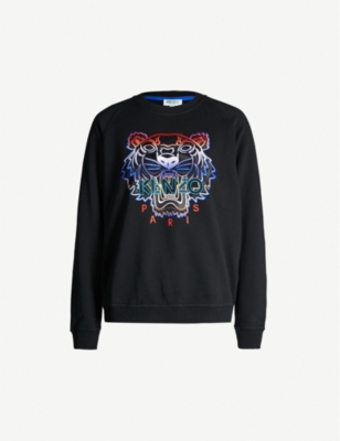 KENZO Gradient logo-embroidered cotton-jersey sweatshirt